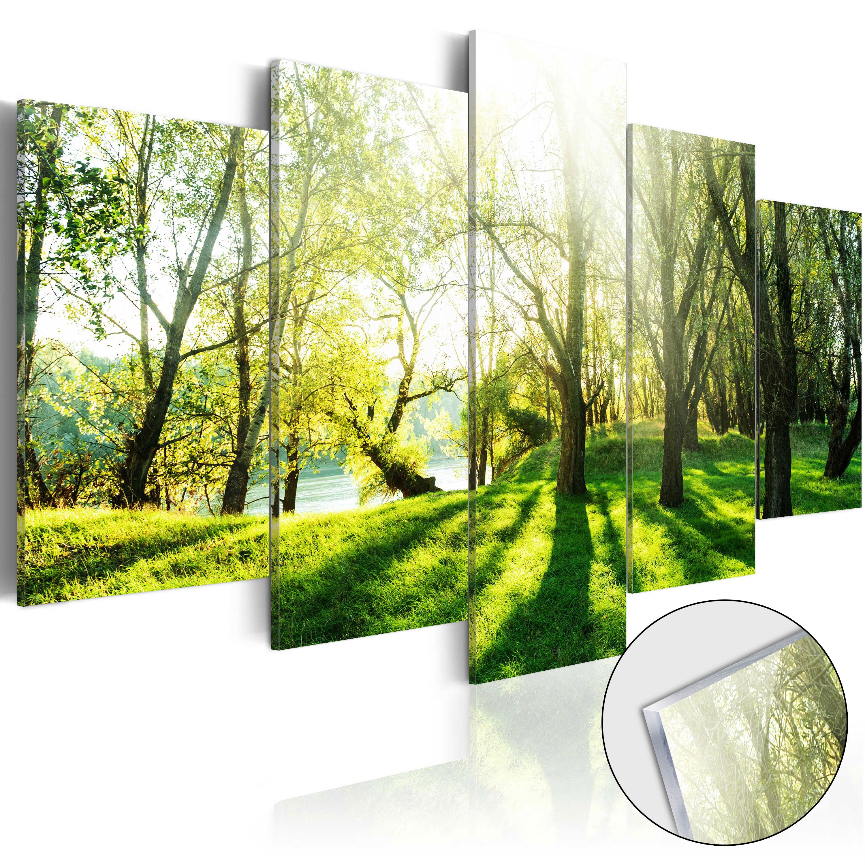 Green Forest Glade Landscape Acrylic Print
