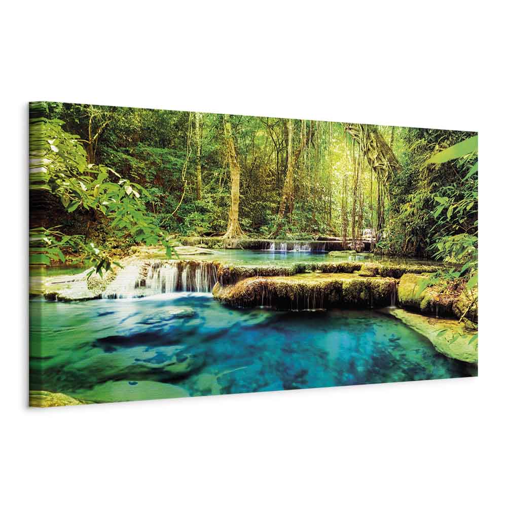 Forest Waterfall Landscape Canvas Print