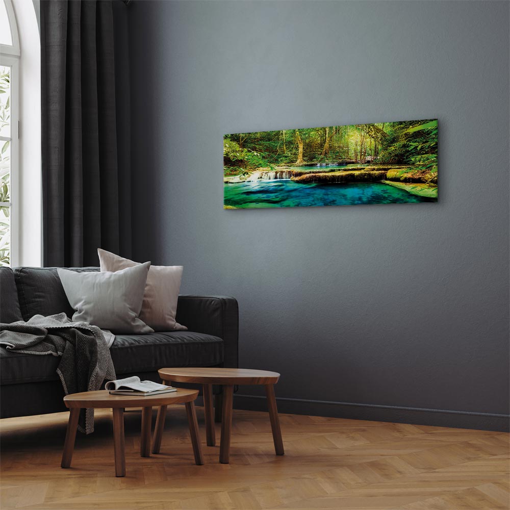 Forest Waterfall Landscape Canvas Print