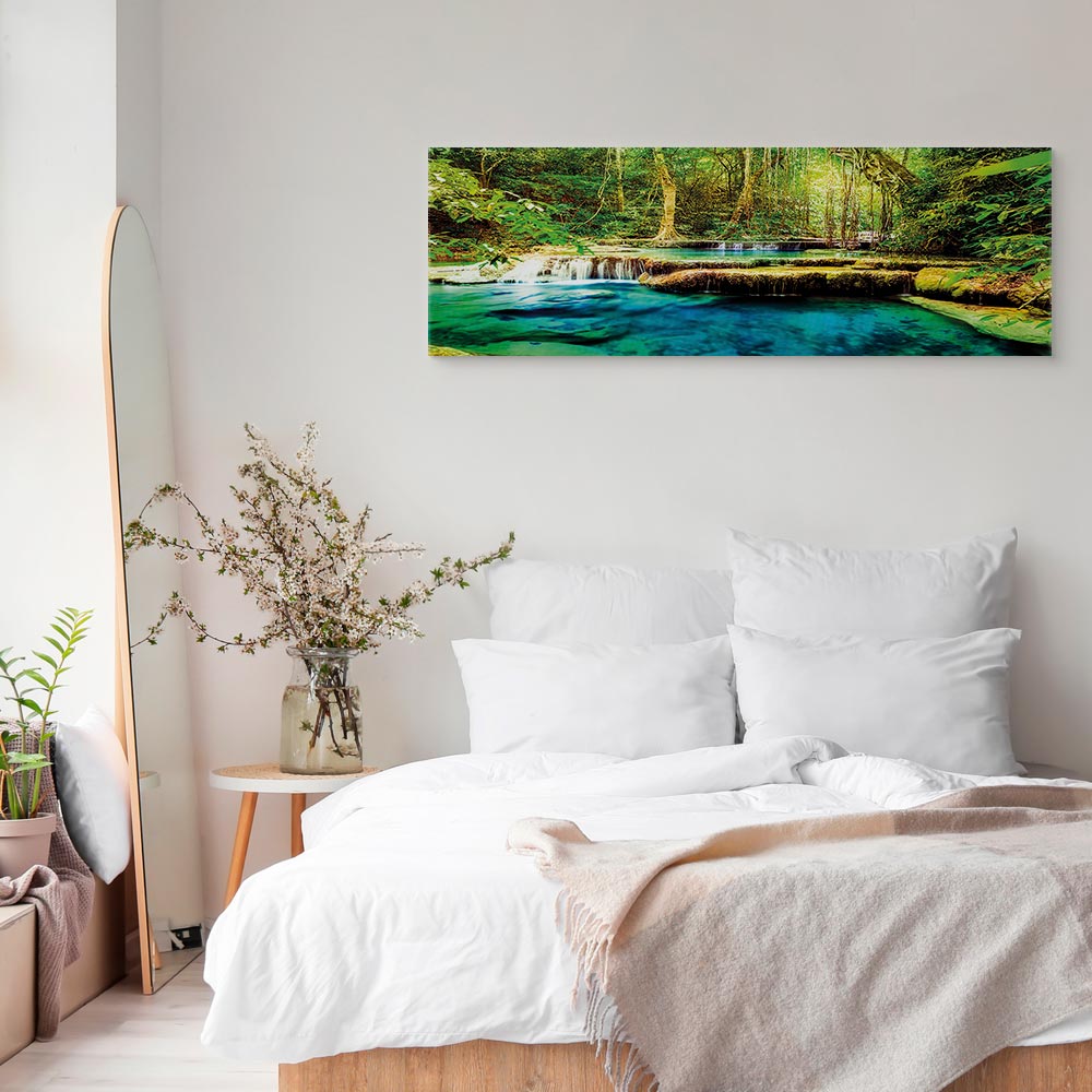 Forest Waterfall Landscape Canvas Print