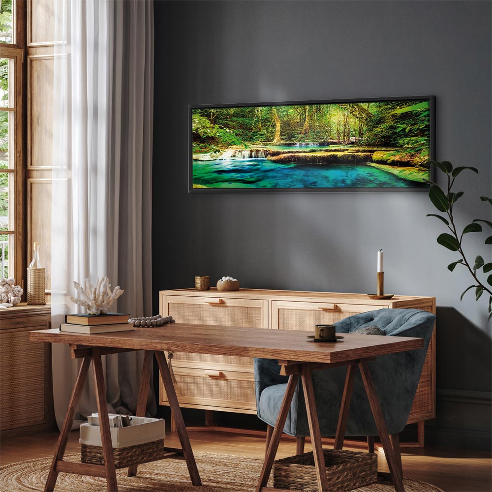 Forest Waterfall Landscape Canvas Print