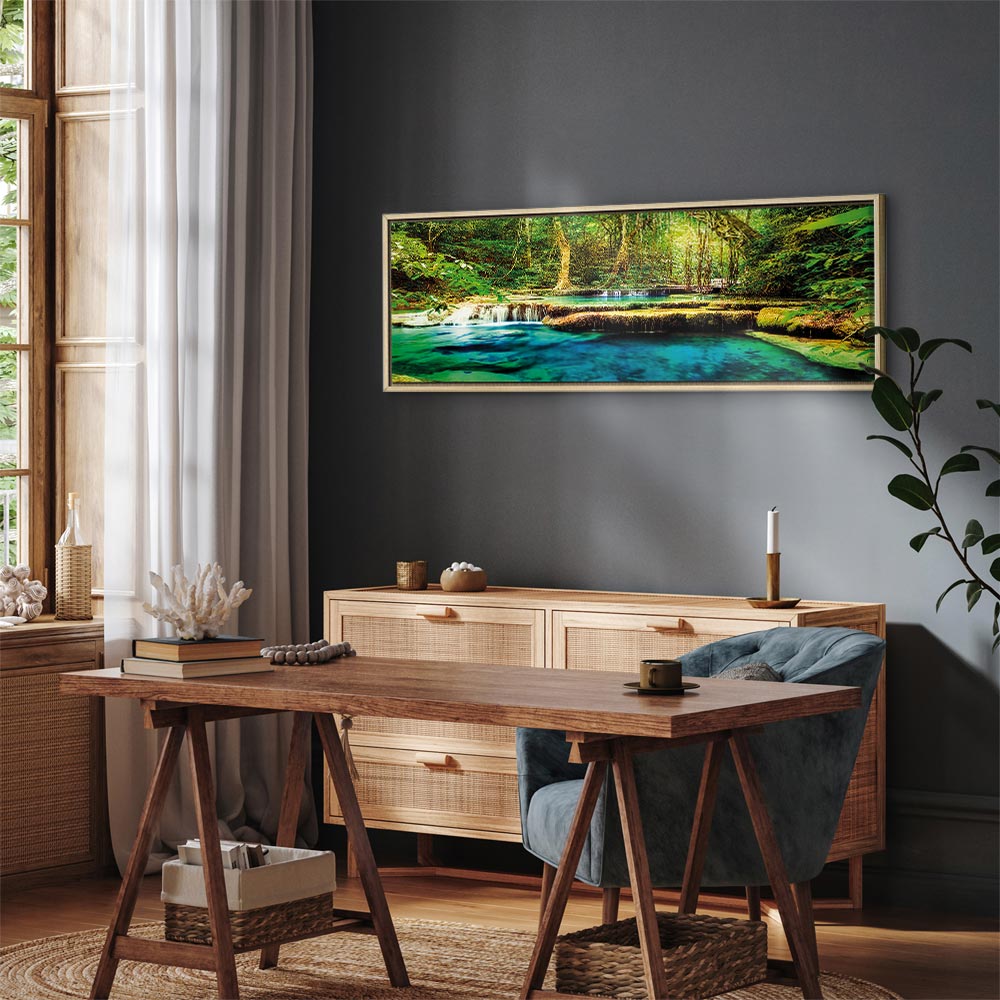 Forest Waterfall Landscape Canvas Print