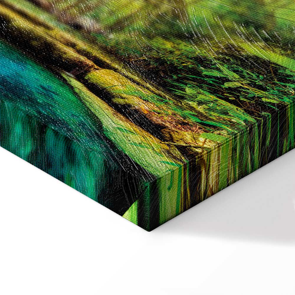 Forest Waterfall Landscape Canvas Print