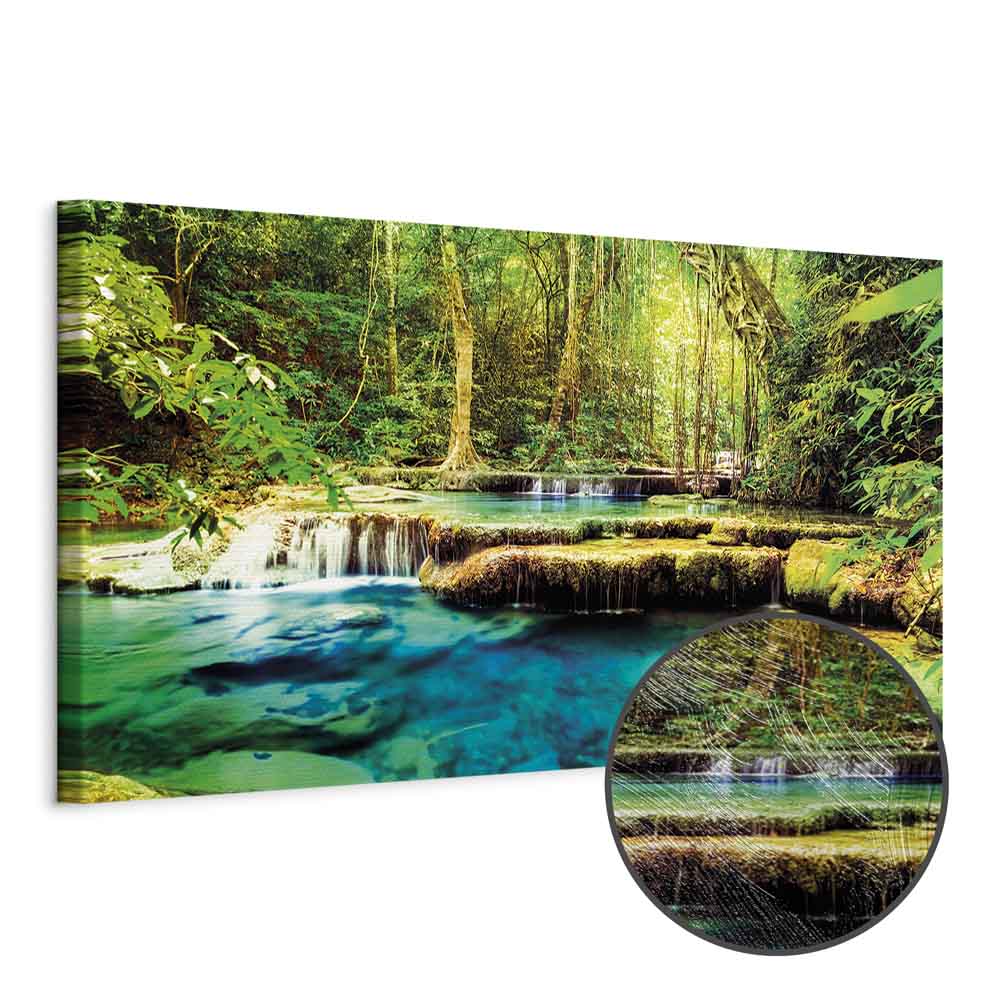Forest Waterfall Landscape Canvas Print