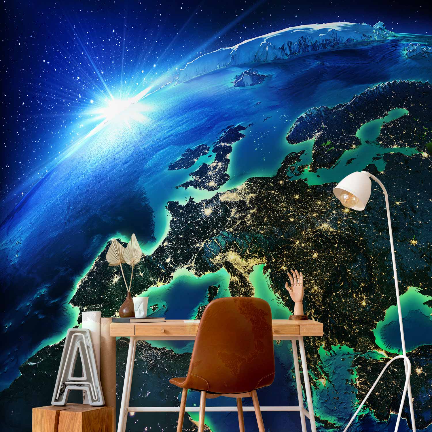 Blue Planet Cosmos Sky Wall Mural