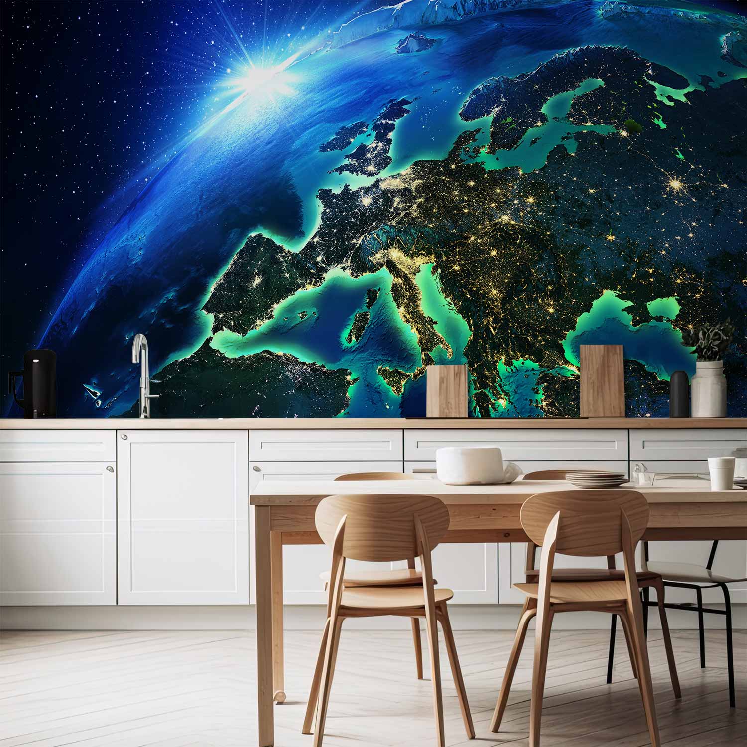Blue Planet Cosmos Sky Wall Mural