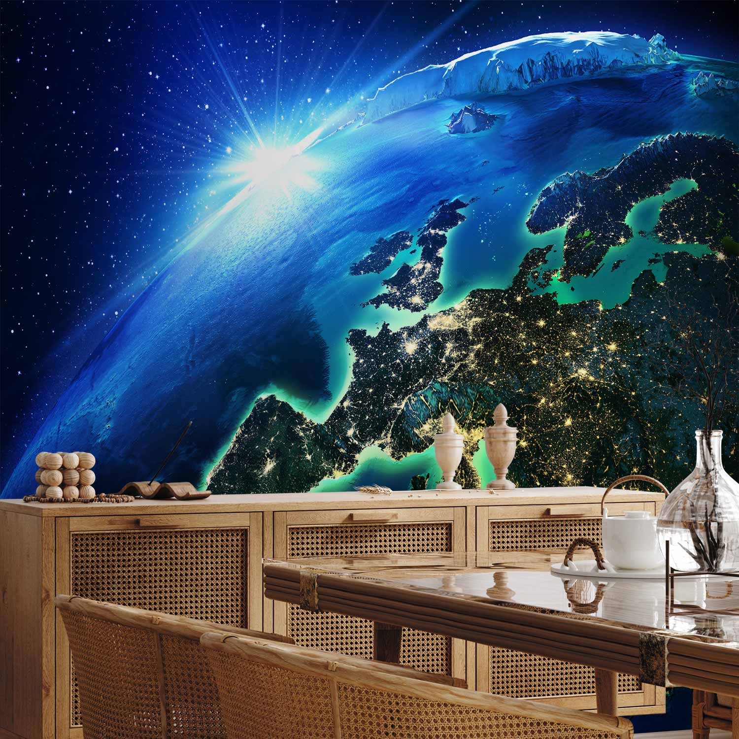 Blue Planet Cosmos Sky Wall Mural