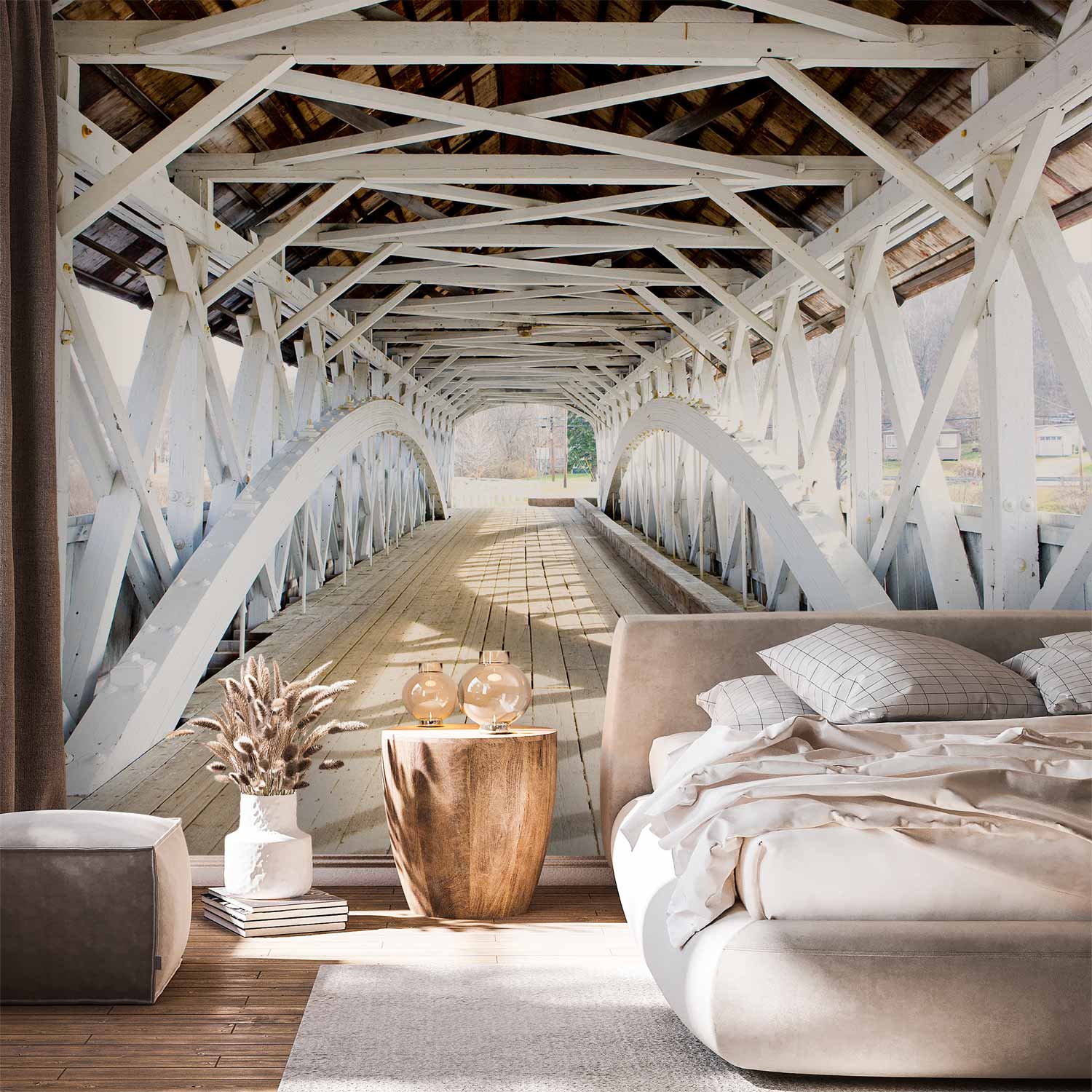 Old Bridge Retro Architecture Wall Mural