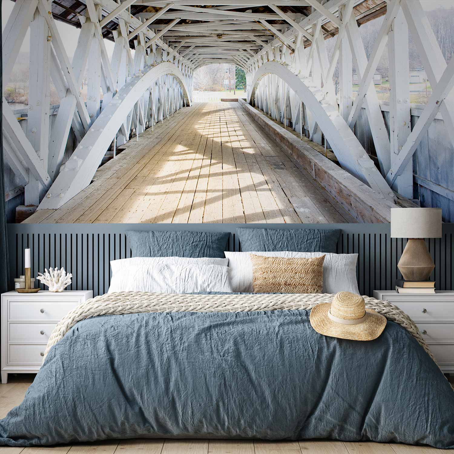 Old Bridge Retro Architecture Wall Mural