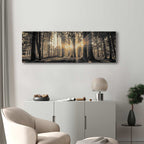 Sunlit Forest Landscape Canvas Print