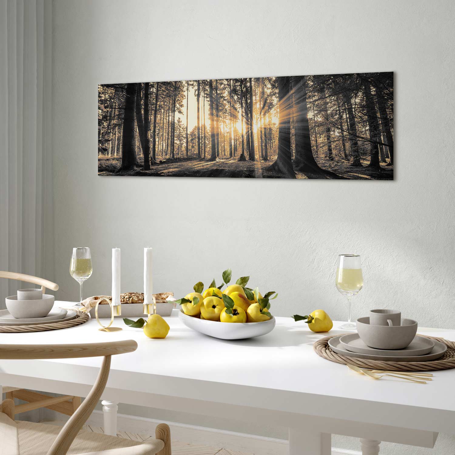 Sunlit Forest Landscape Canvas Print
