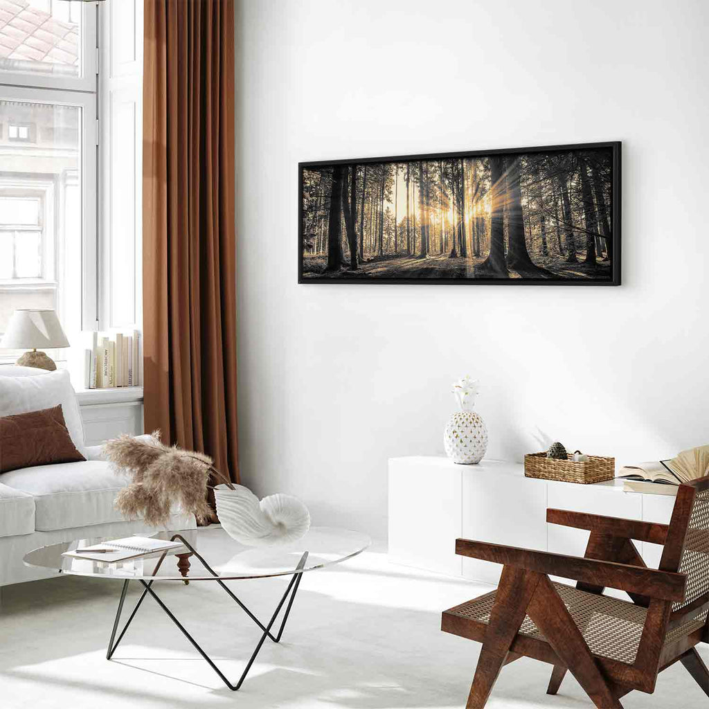 Sunlit Forest Landscape Canvas Print