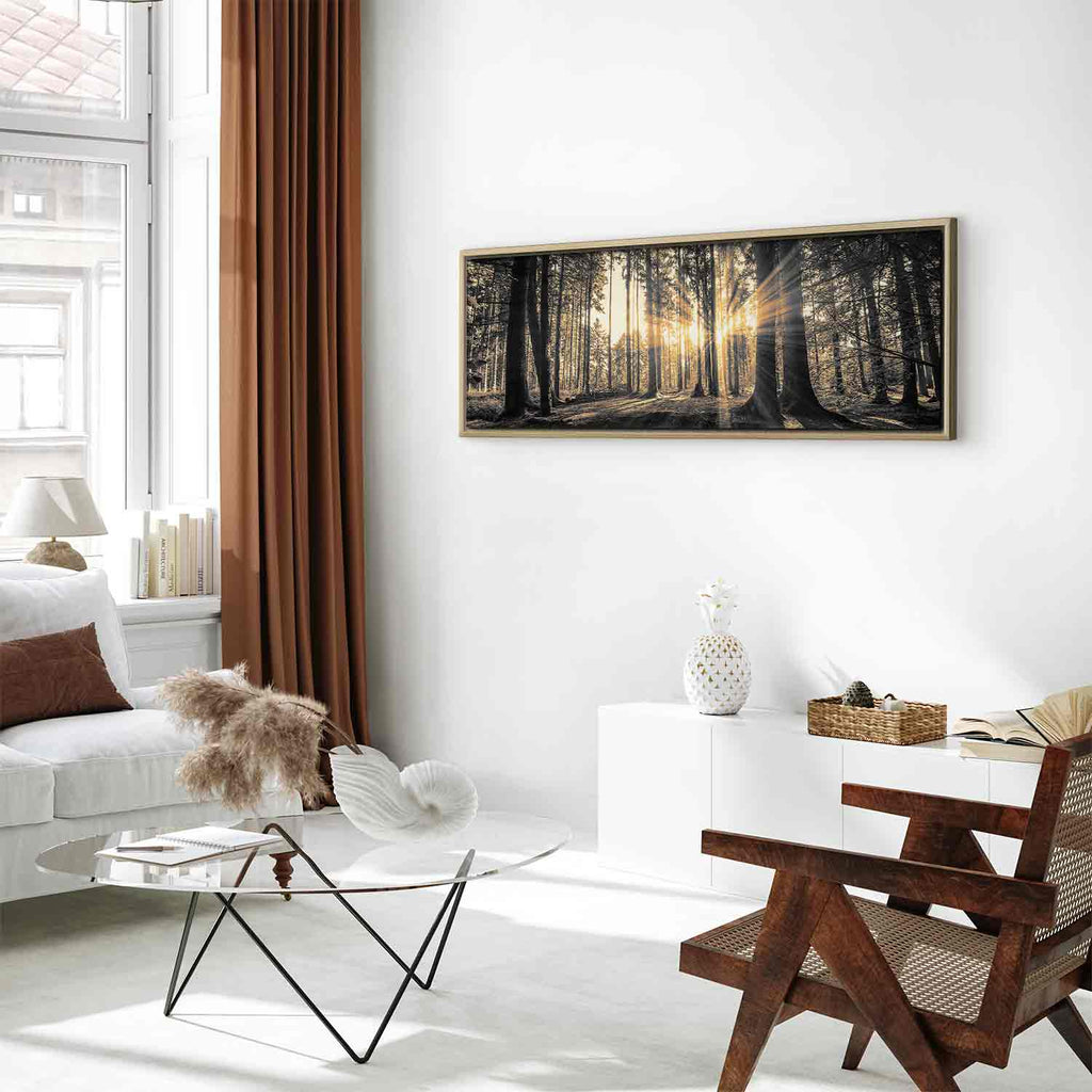 Sunlit Forest Landscape Canvas Print