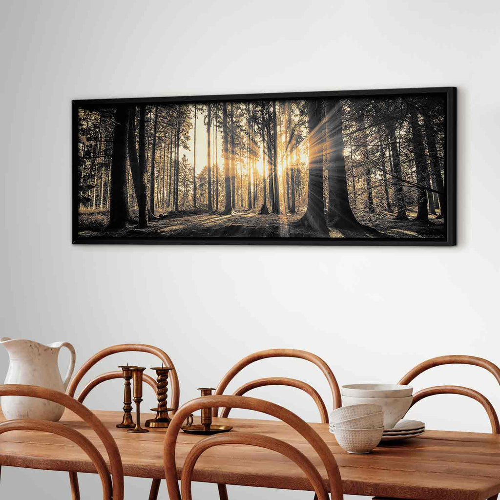 Sunlit Forest Landscape Canvas Print