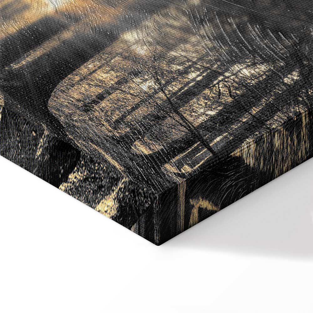 Sunlit Forest Landscape Canvas Print