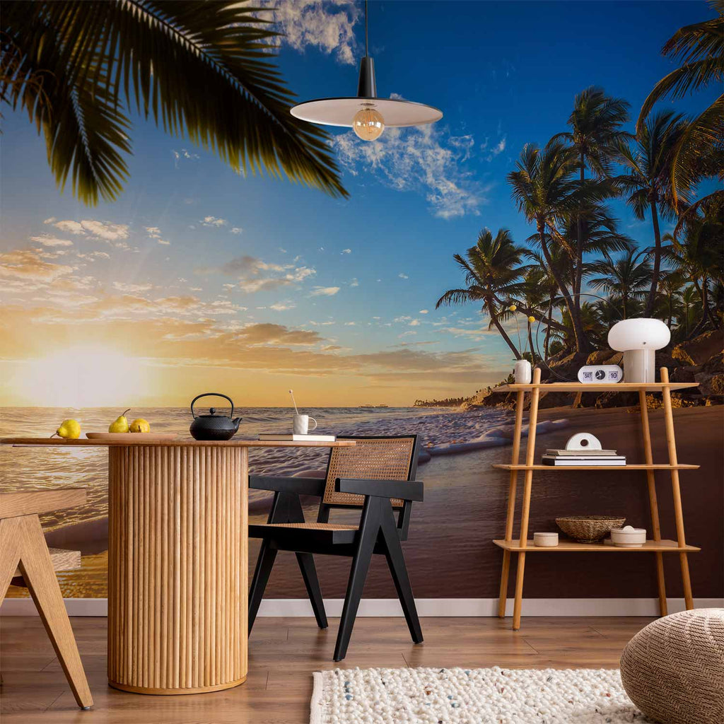 Tropical Beach Palm Trees Wall Mural