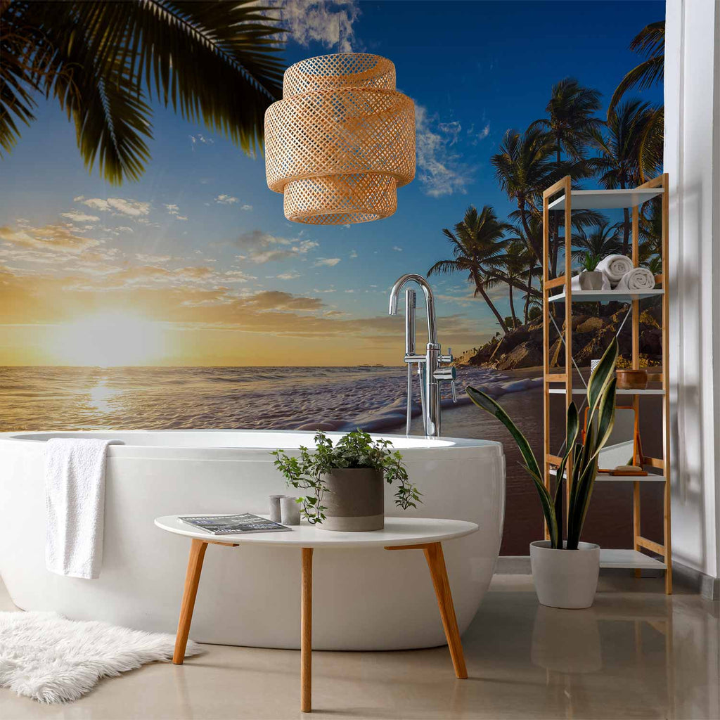 Tropical Beach Palm Trees Wall Mural