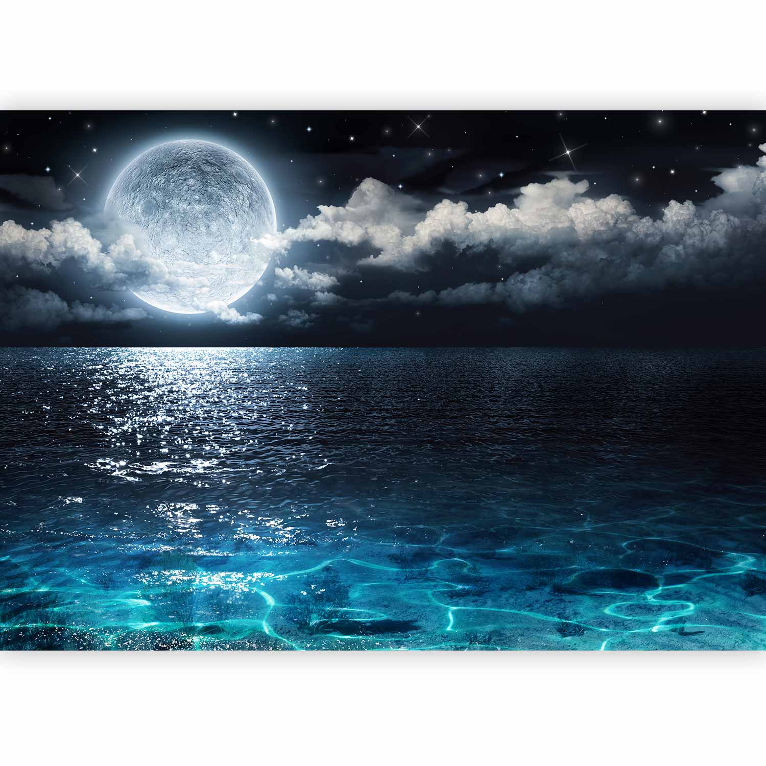 Blue Lagoon Night Ocean Wall Mural