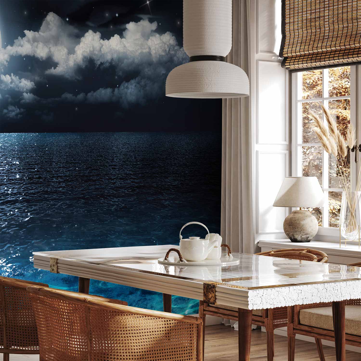 Blue Lagoon Night Ocean Wall Mural