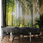 Misty Forest Trees Wall Mural