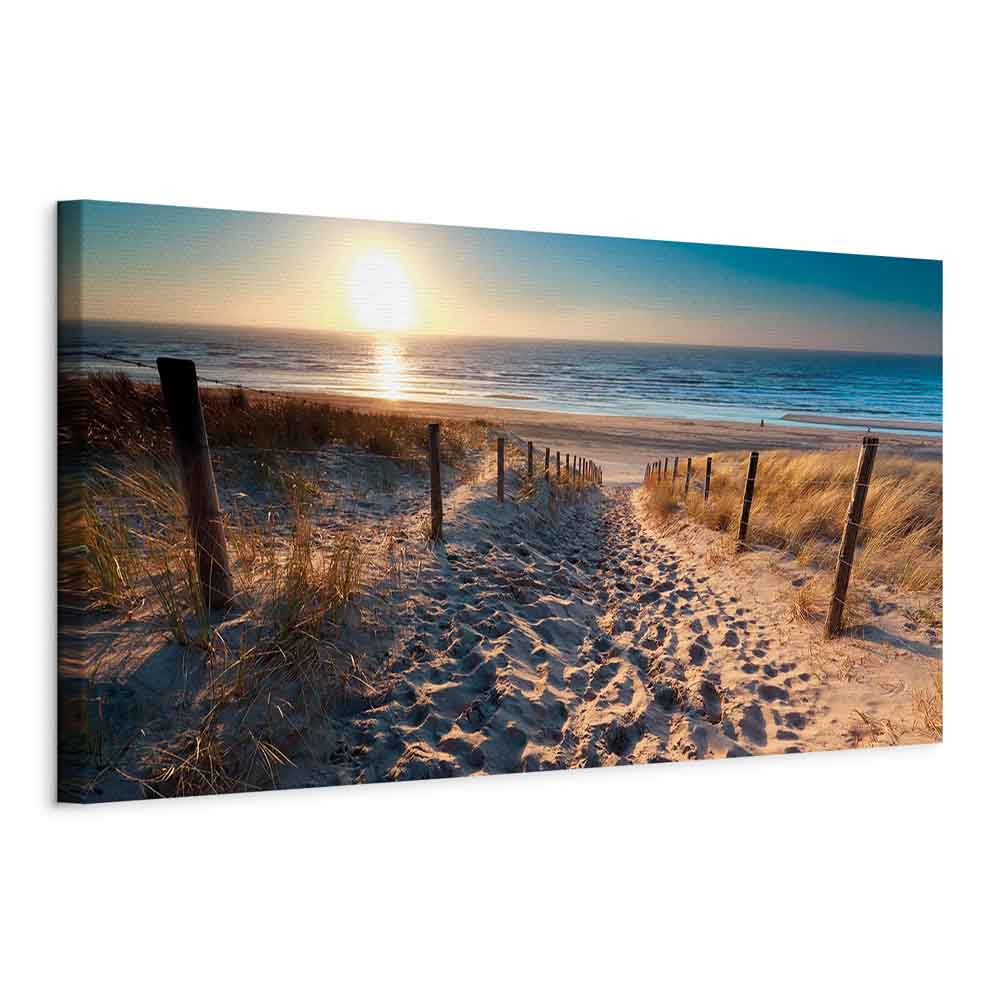 Sunset Beach Path Landscape Canvas Print