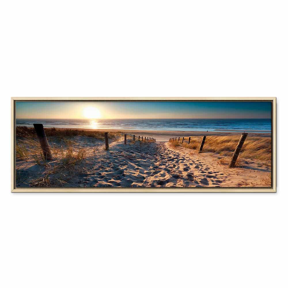 Sunset Beach Path Landscape Canvas Print