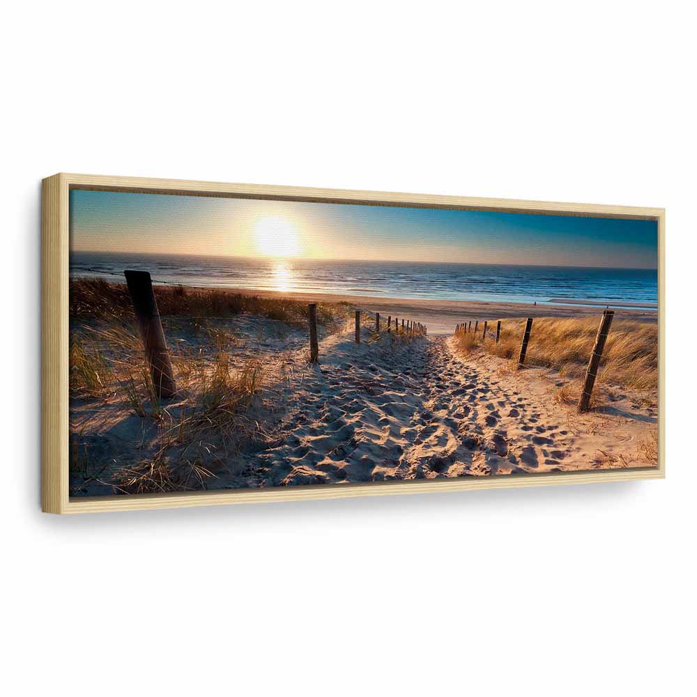 Sunset Beach Path Landscape Canvas Print
