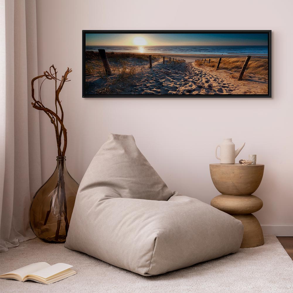 Sunset Beach Path Landscape Canvas Print