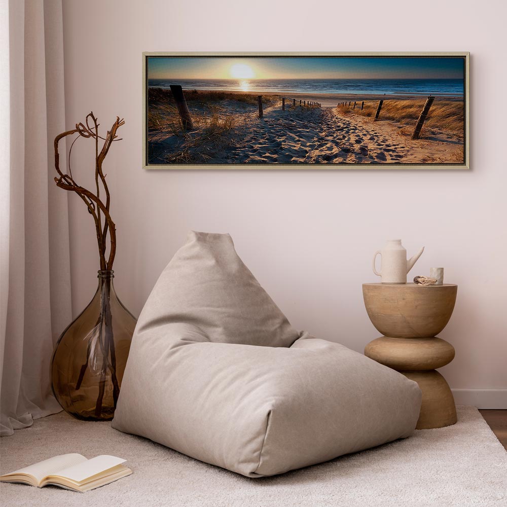 Sunset Beach Path Landscape Canvas Print