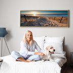 Sunset Beach Path Landscape Canvas Print