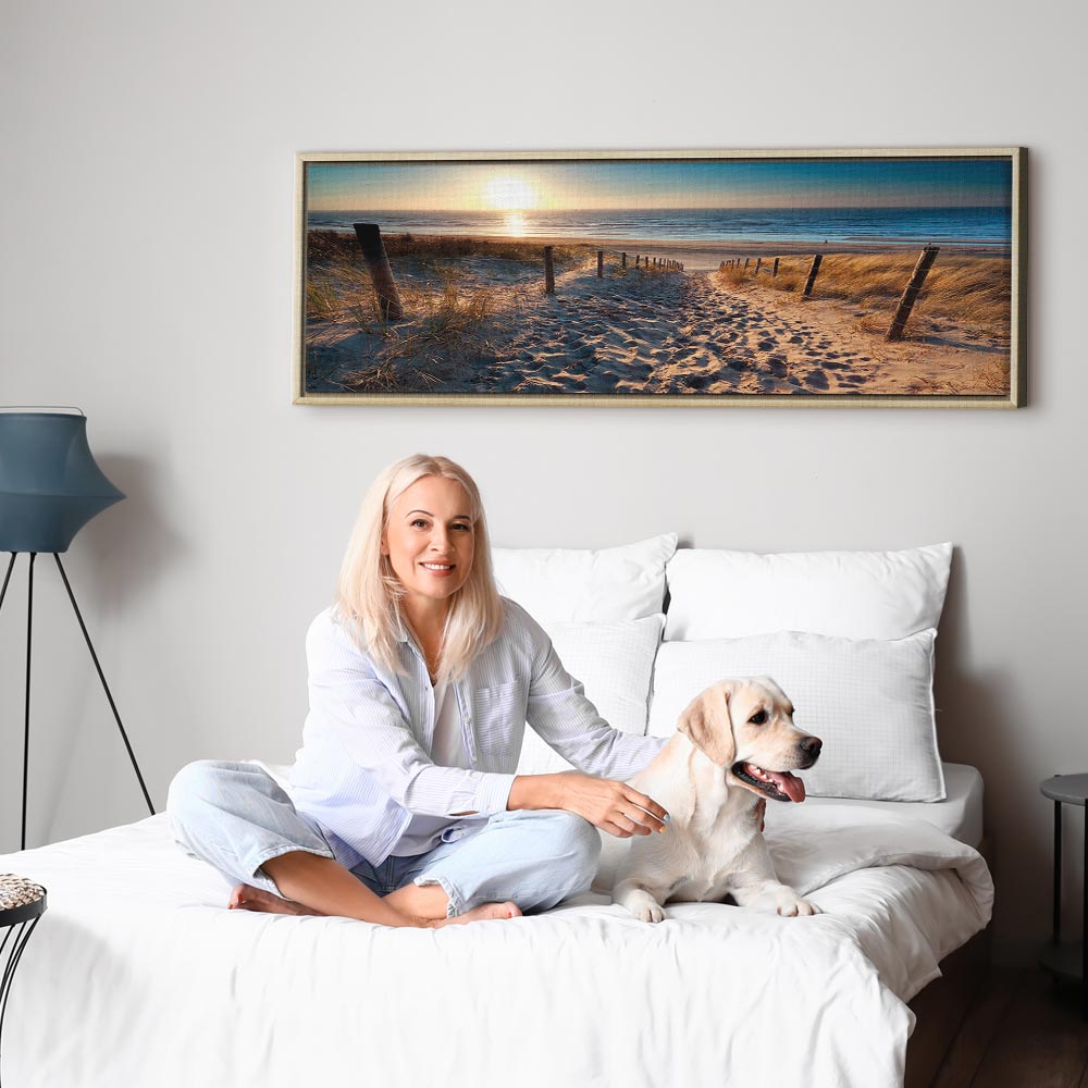 Sunset Beach Path Landscape Canvas Print