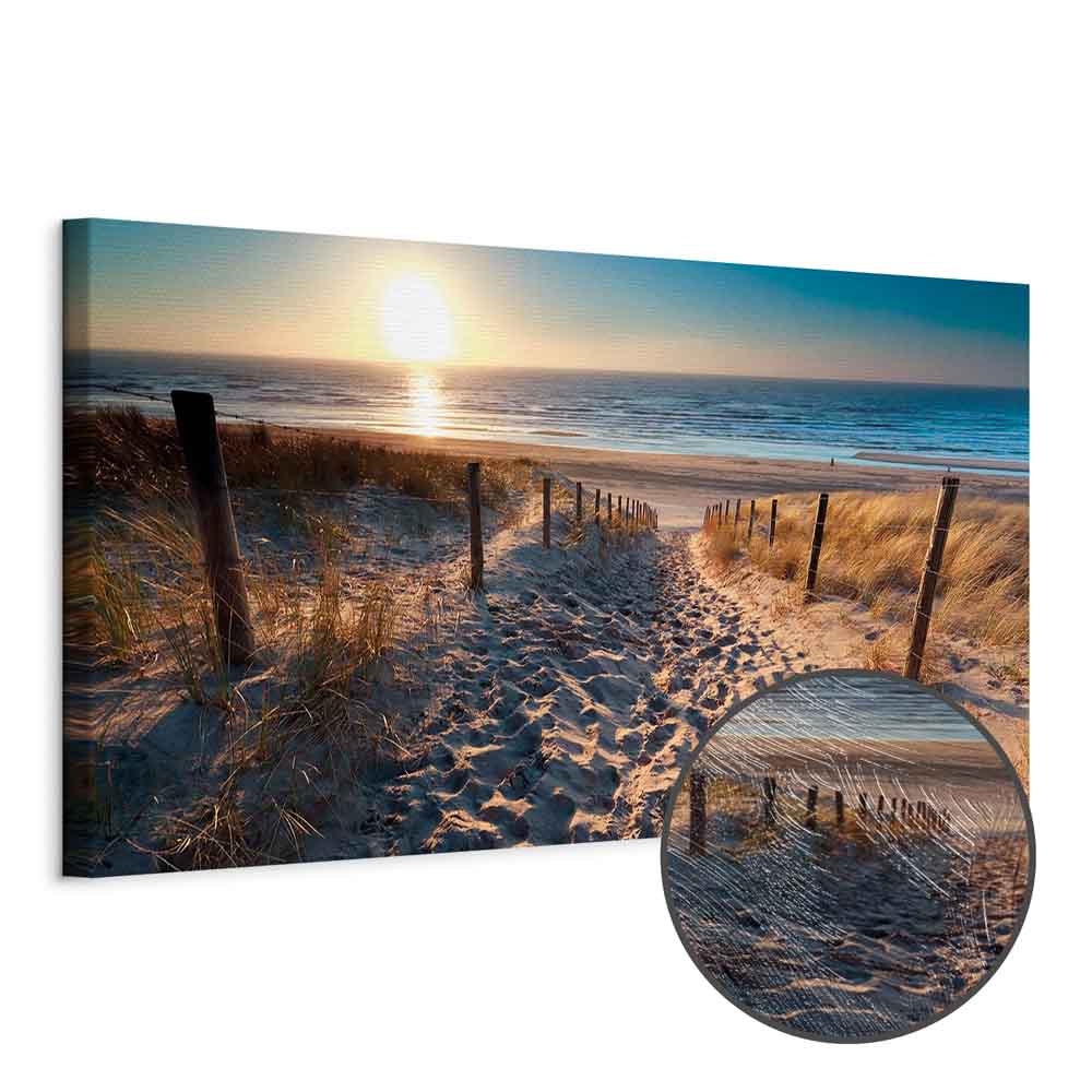 Sunset Beach Path Landscape Canvas Print