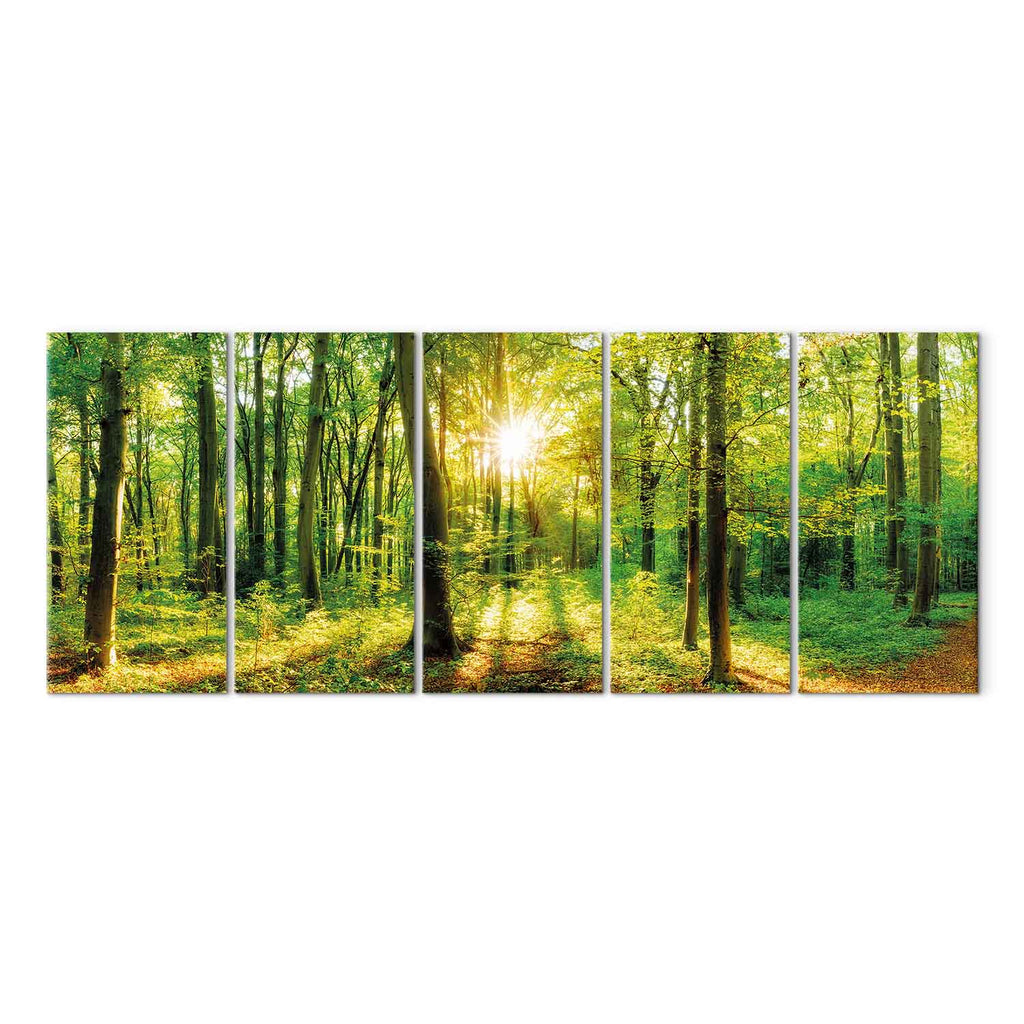 Enchanted Green Forest Landscape Canvas Print