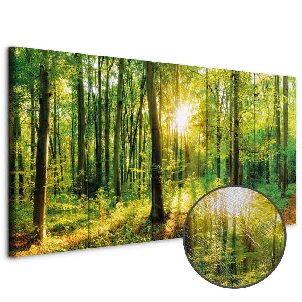 Enchanted Green Forest Landscape Canvas Print