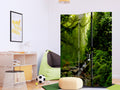 Forest Waterfall Green 3-Panel Room Divider