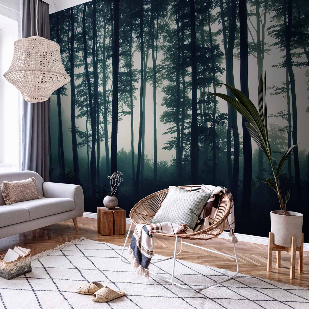 Dark Forest Trees Nature Wall Mural