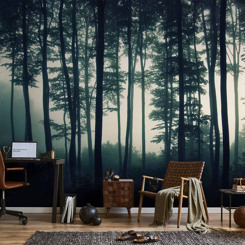 Dark Forest Trees Nature Wall Mural