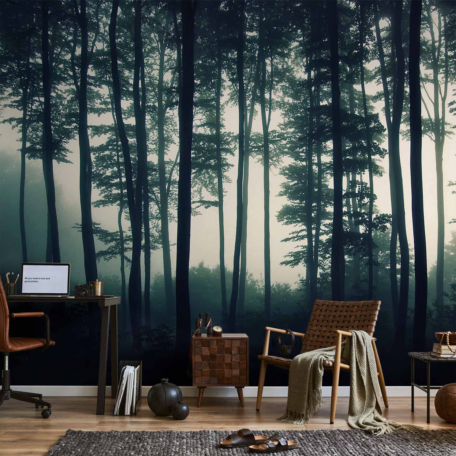 Dark Forest Trees Nature Wall Mural