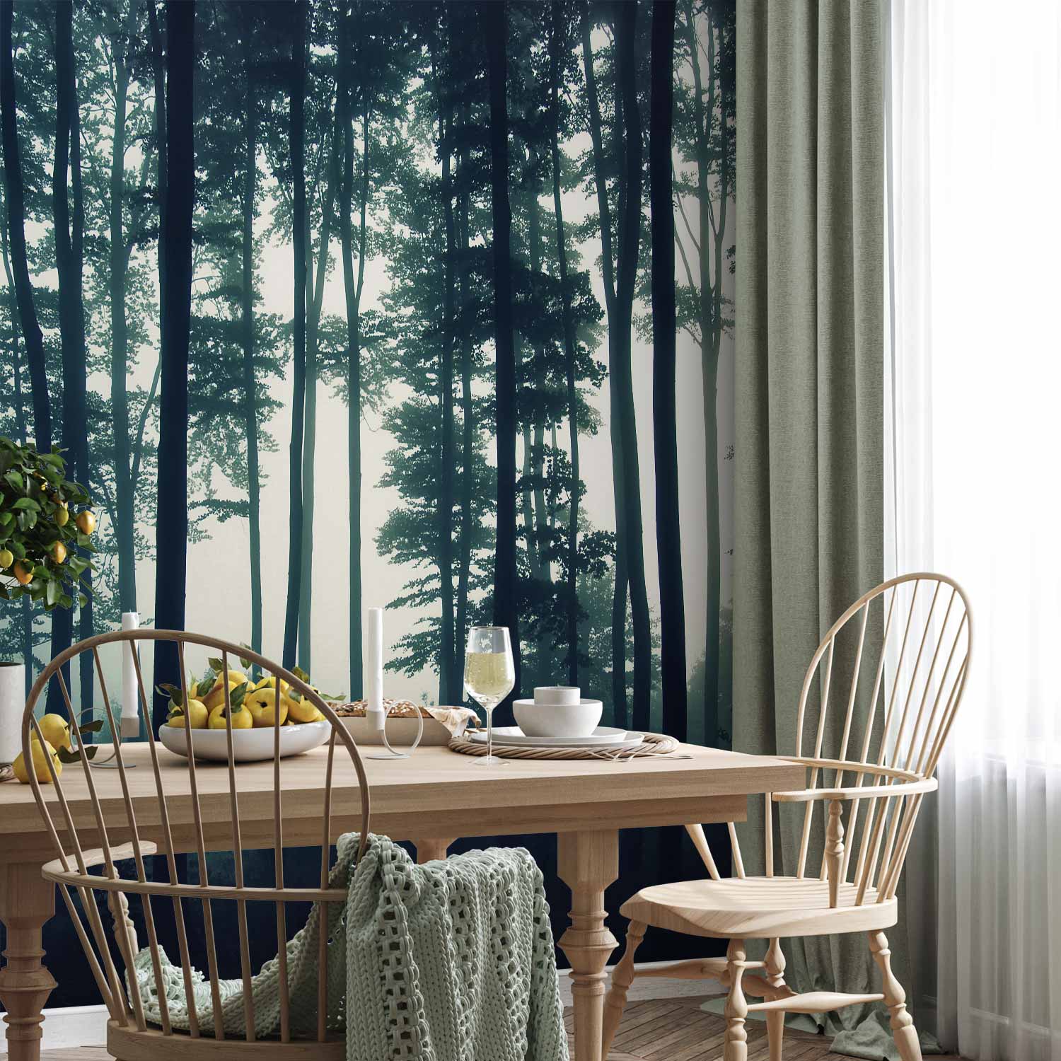 Dark Forest Trees Nature Wall Mural