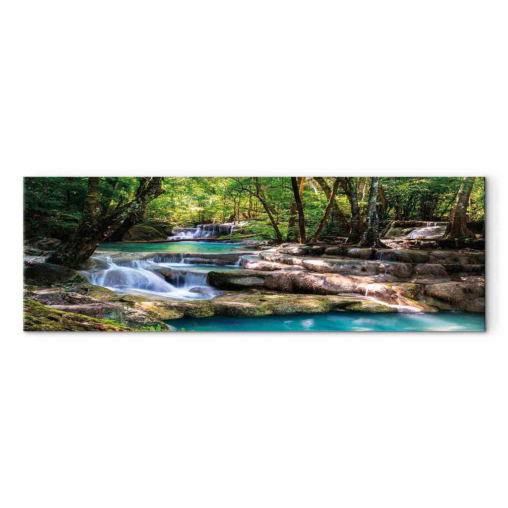 Forest Waterfall River Landscape Canvas Print