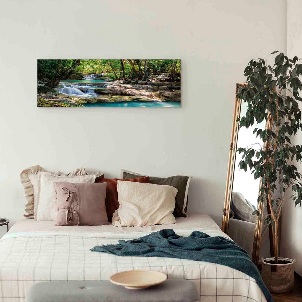 Forest Waterfall River Landscape Canvas Print