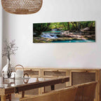 Forest Waterfall River Landscape Canvas Print