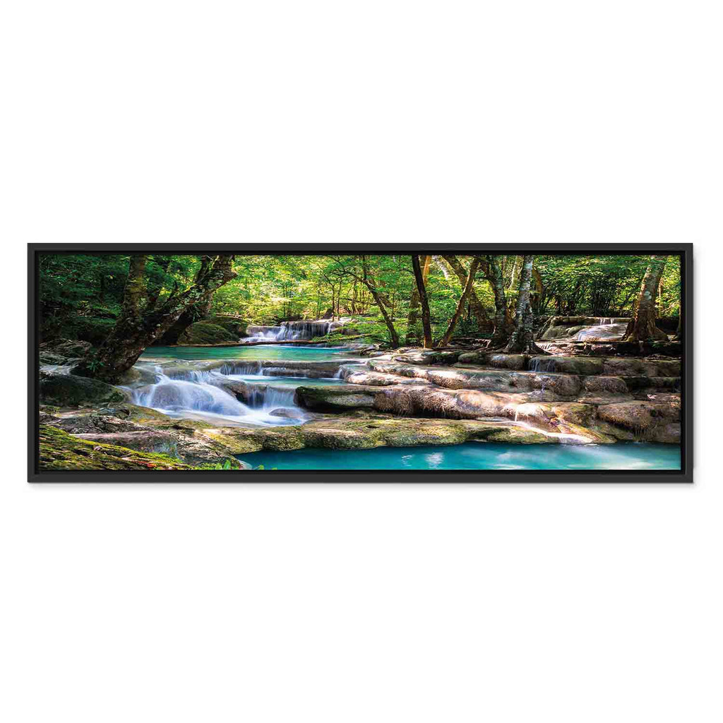 Forest Waterfall River Landscape Canvas Print