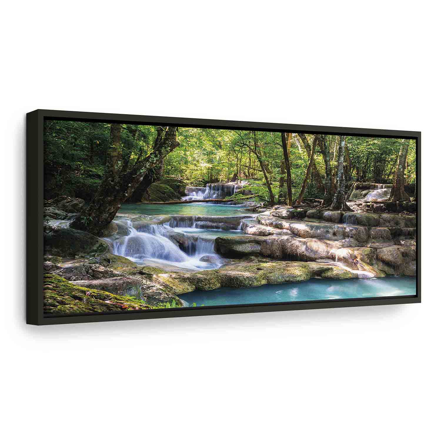 Forest Waterfall River Landscape Canvas Print