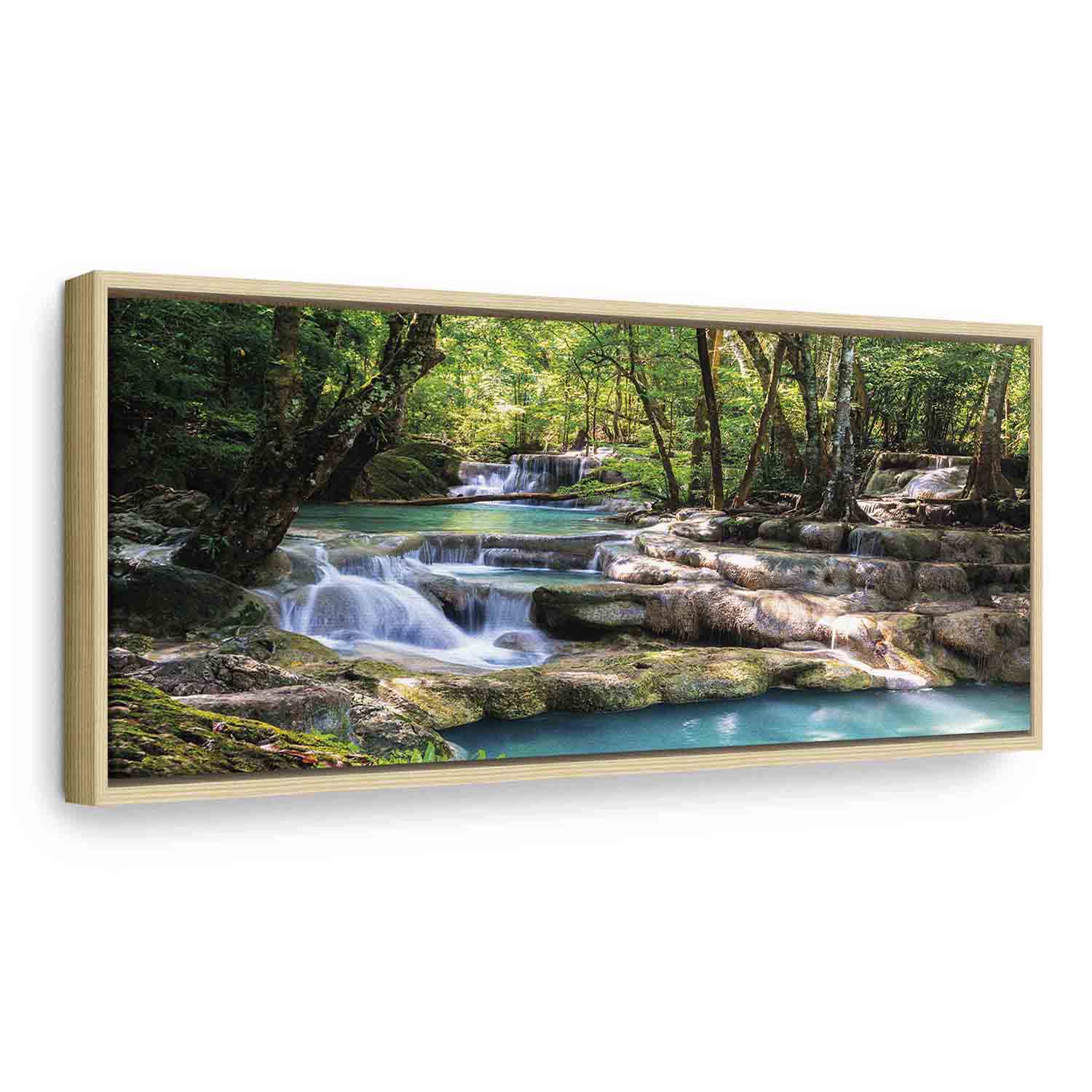 Forest Waterfall River Landscape Canvas Print