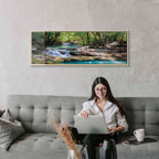 Forest Waterfall River Landscape Canvas Print