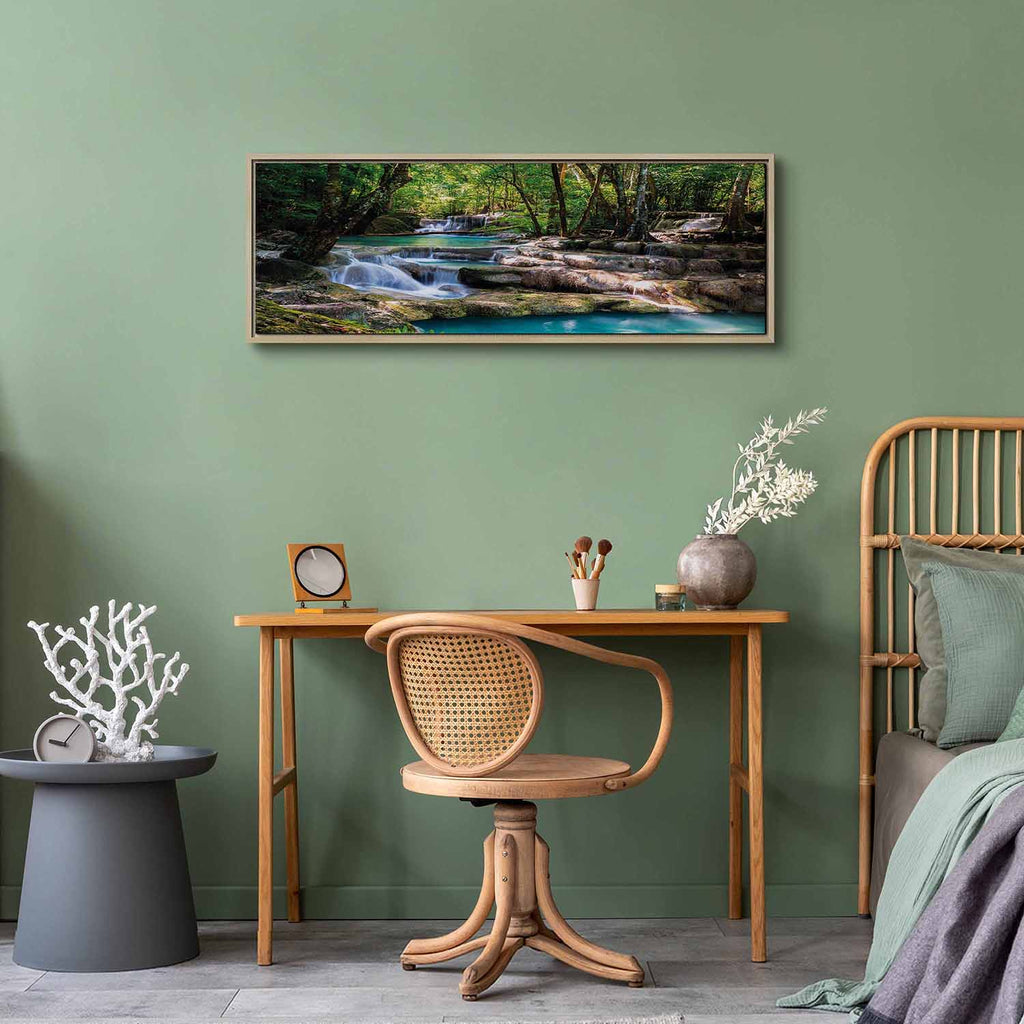 Forest Waterfall River Landscape Canvas Print