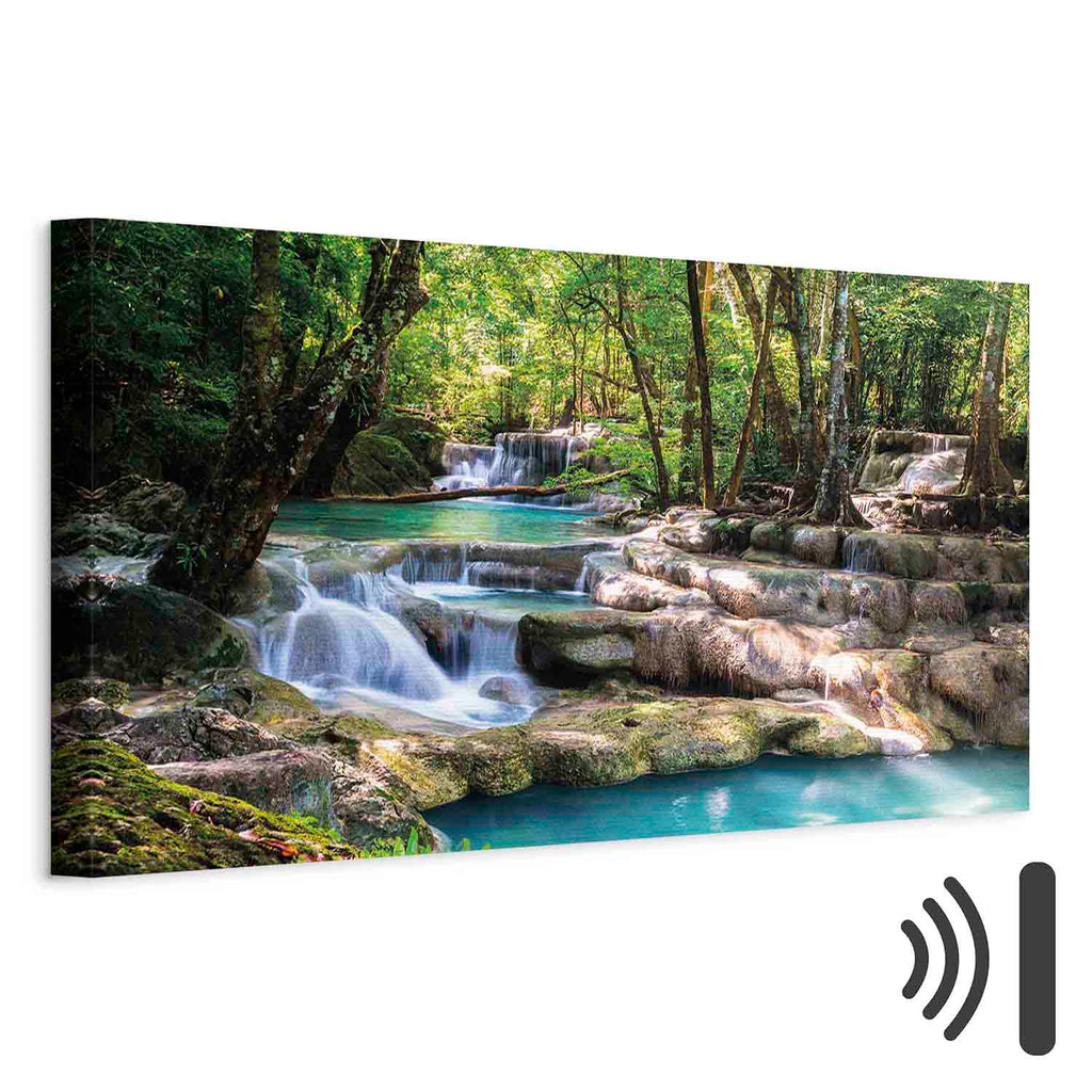 Forest Waterfall River Landscape Canvas Print