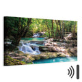 Forest Waterfall River Landscape Canvas Print