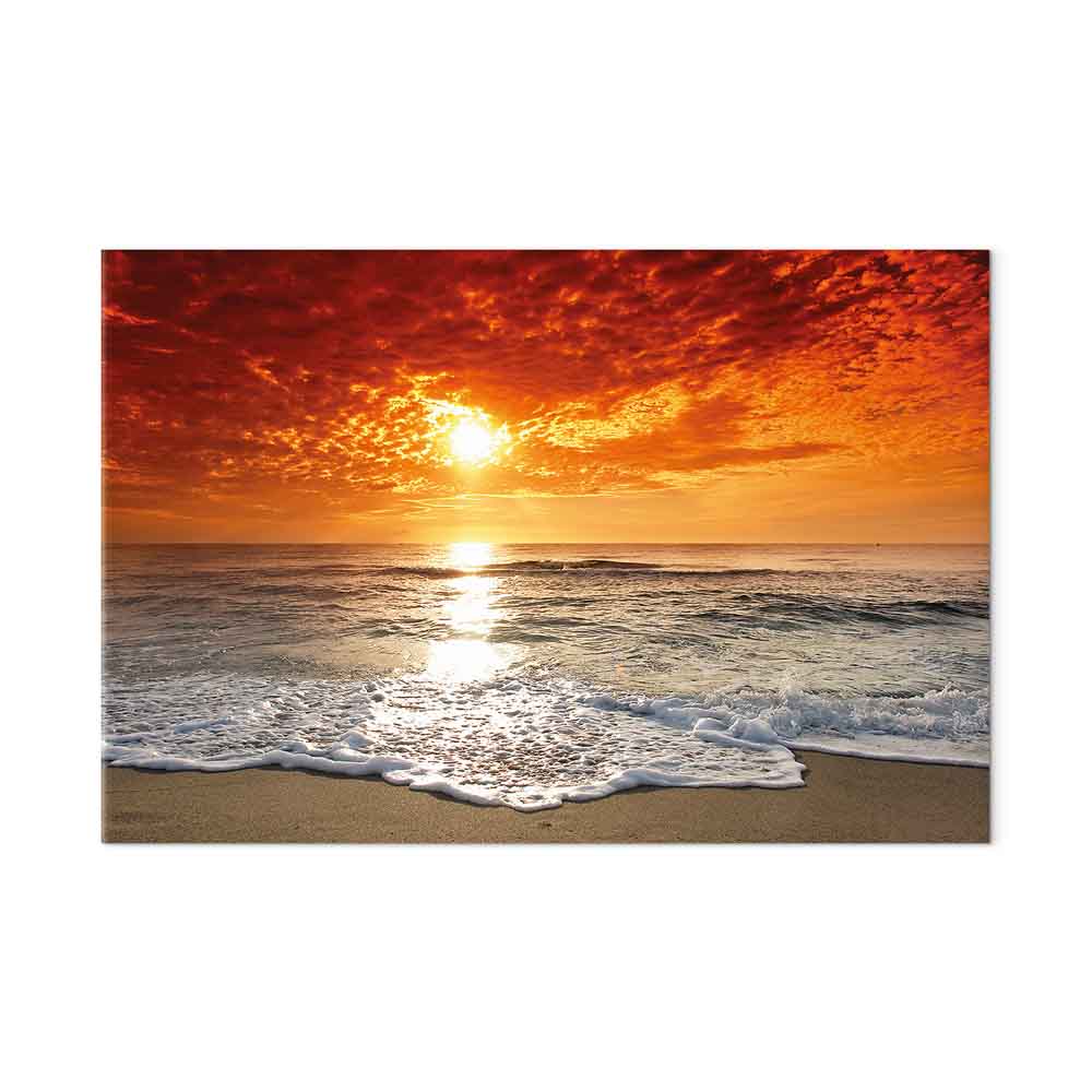 Ocean Waves Beach Landscape Canvas Print